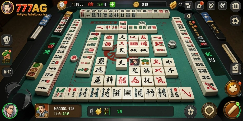 Tangkapan layar 777AG menampilkan gameplay Mahjong yang menantang dan menarik.