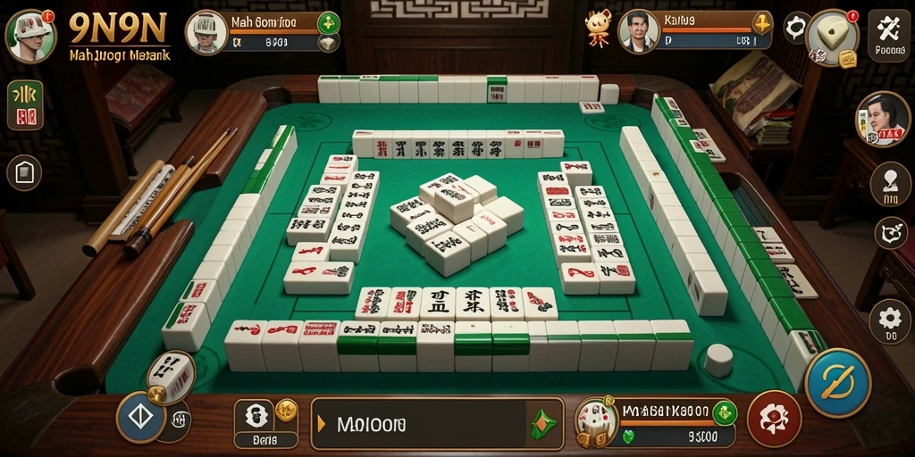 Screenshot dari gameplay Mahjong penuh warna di 9N9N.