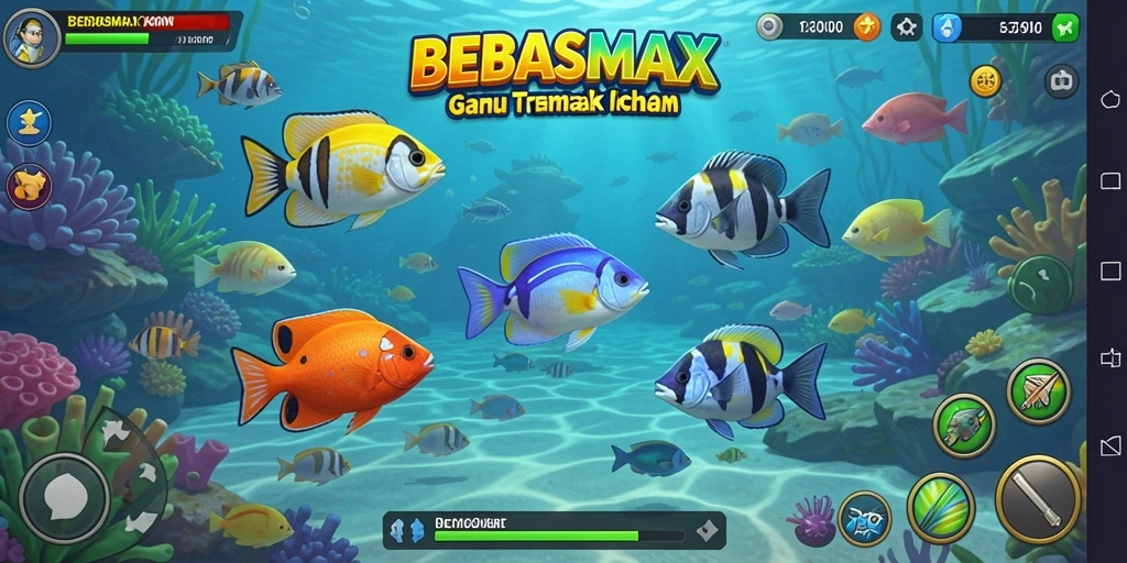 Gameplay seru menembak ikan di BEBASMAX dengan grafis menarik.