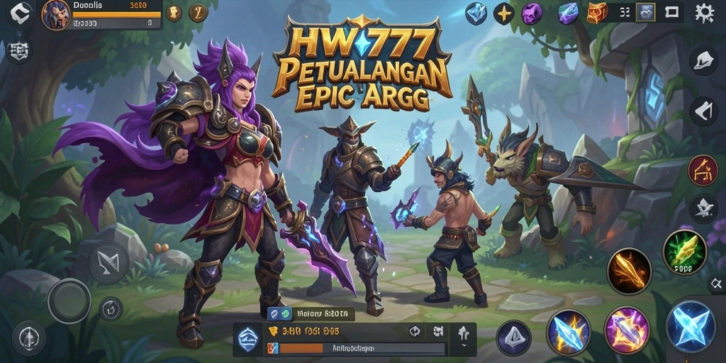 Tampilan gameplay HW777 yang dinamis dan menarik dalam genre ARPG.
