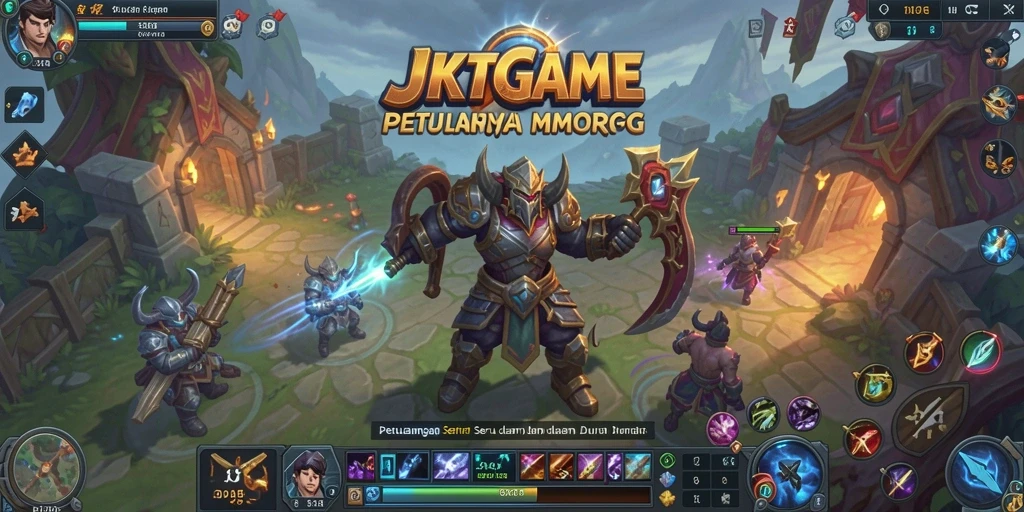Screenshot utama JKTGAME menunjukkan aksi seru dalam dunia MMORPG.