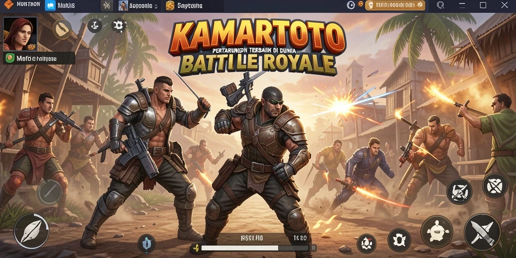 Tangkapan layar KAMARTOTO menampilkan aksi seru dalam gameplay Battle Royale.