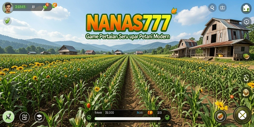 Screenshot utama NANAS777 menunjukkan keseruan bercocok tanam di ladang virtual.
