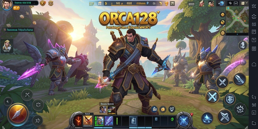 Tangkapan layar gameplay ORCA128 dengan aksi seru dalam pertarungan MMORPG.