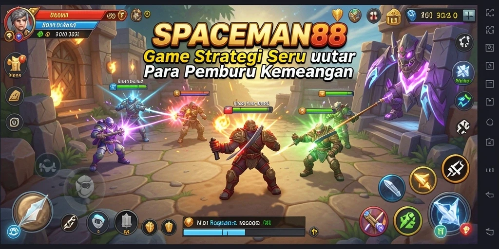 Screenshot utama SPACEMAN88 menampilkan pertempuran luar angkasa yang intens dan strategis.